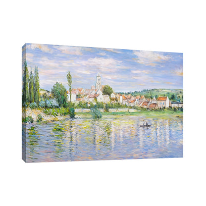 HIGHMAX Riverside Town Canvas 3D Wall Art Hand Oil Painting Impressionist Landscape Living Room Bedroom Decor Gift