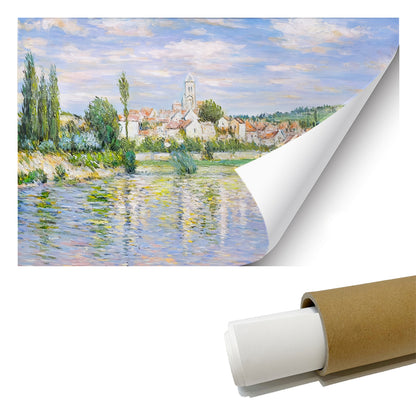 HIGHMAX Riverside Town Canvas 3D Wall Art Hand Oil Painting Impressionist Landscape Living Room Bedroom Decor Gift