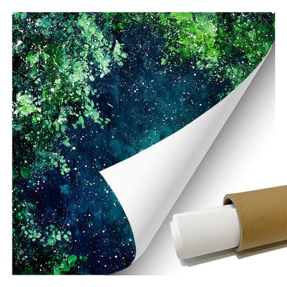 HIGHMAX Starry Night Forest Canvas 3D Wall Art Hand Oil Painting Abstract Night Landscape Living Room Bedroom Decor Gift