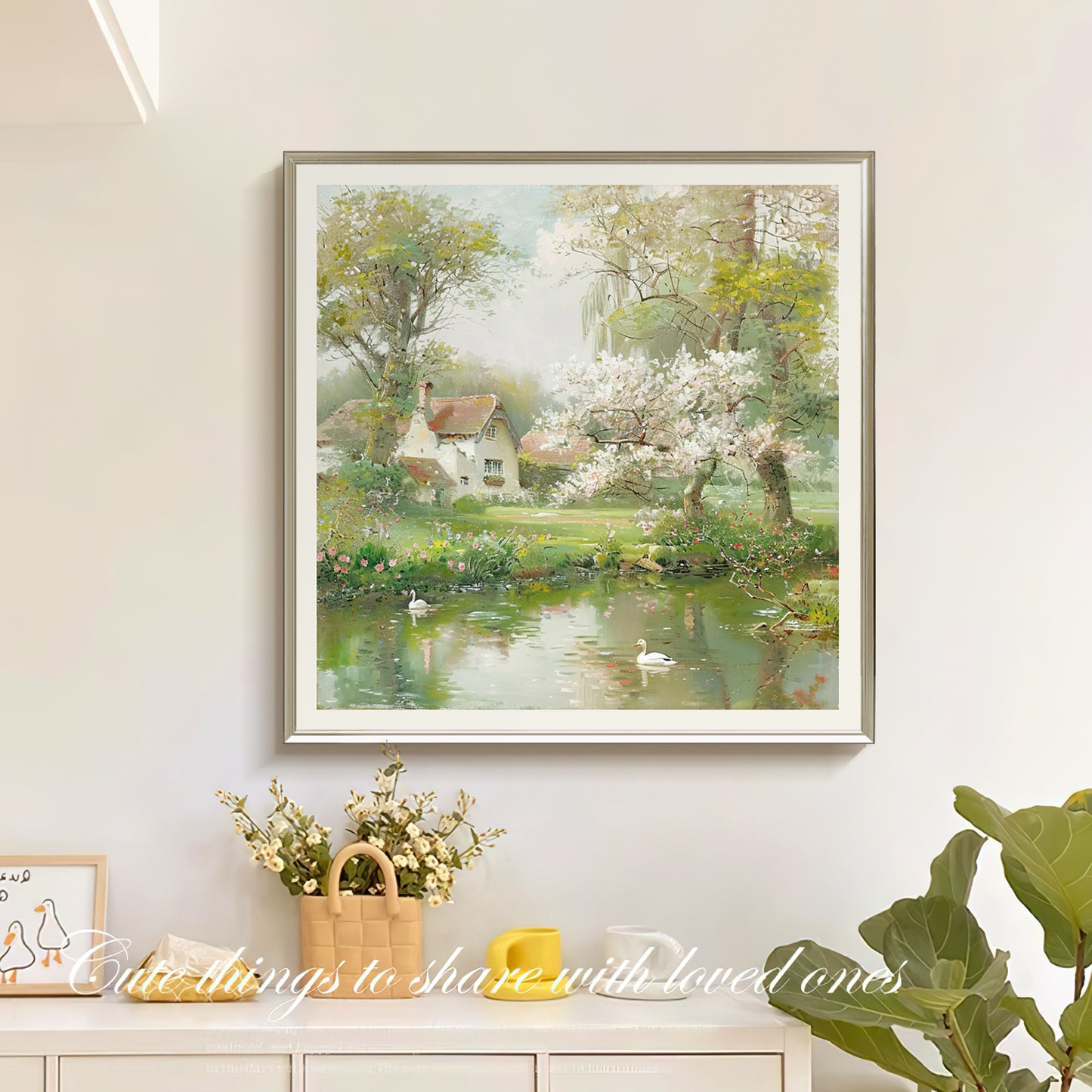 HIGHMAX Countryside Scenery Canvas 3D Wall Art Hand Oil Painting Tranquil Landscape Living Room Bedroom Decor Gift