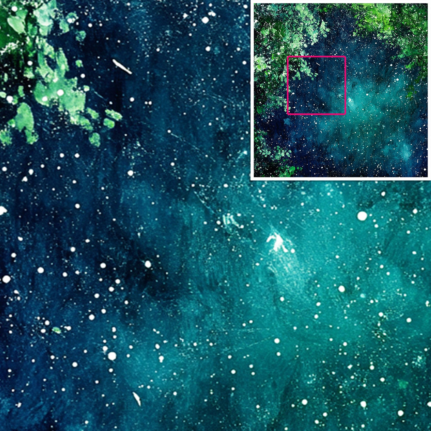 HIGHMAX Starry Night Forest Canvas 3D Wall Art Hand Oil Painting Abstract Night Landscape Living Room Bedroom Decor Gift